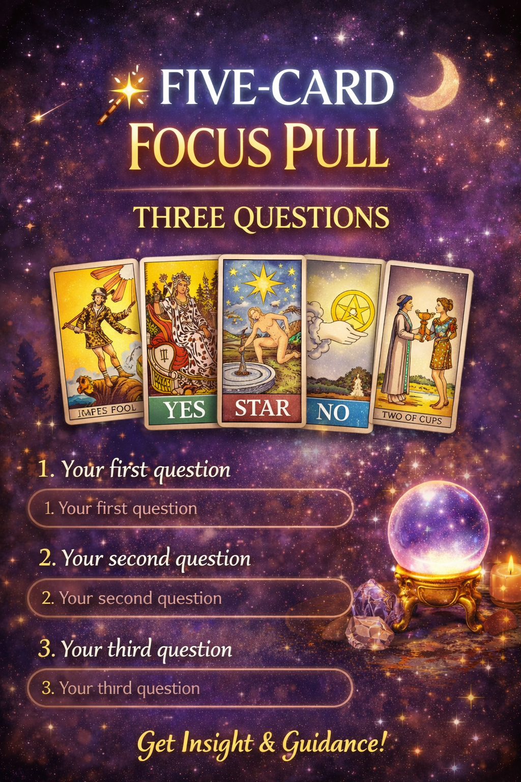 ✨ THE FOCUSED FATE SPREAD: 3 QUESTIONS