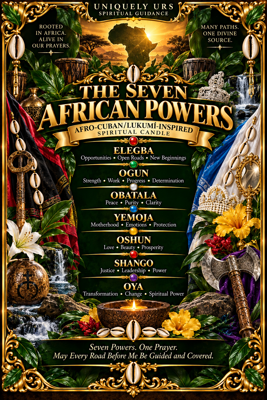 THE SEVEN AFRICAN POWERS — Afro-Cuban/Lukumí-Inspired Candle