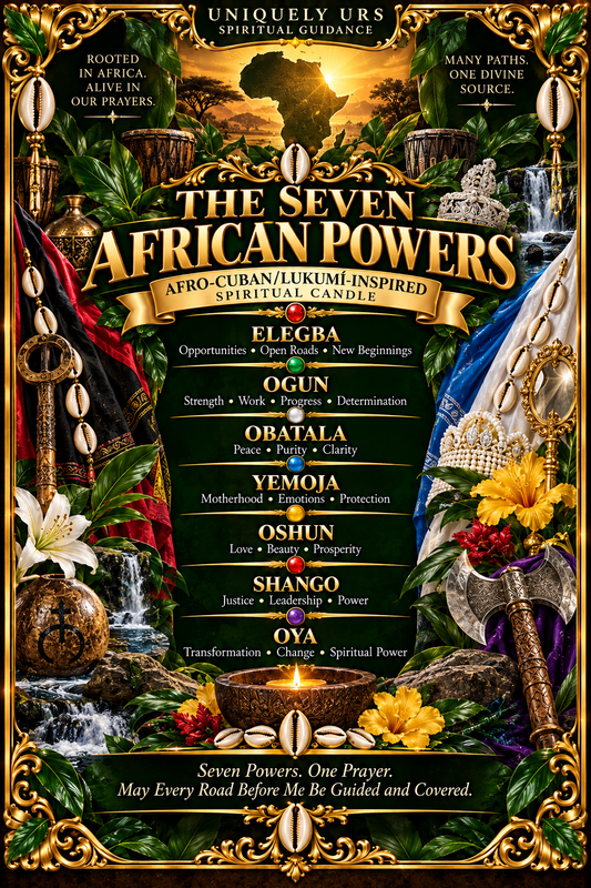 THE SEVEN AFRICAN POWERS — Afro-Cuban/Lukumí-Inspired Candle