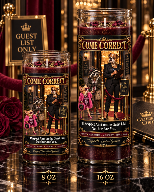 COME CORRECT CANDLE