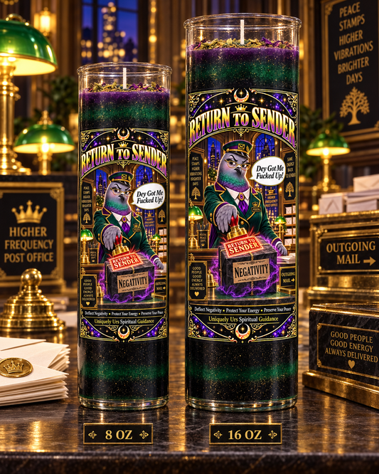 RETURN TO SENDER CANDLE
