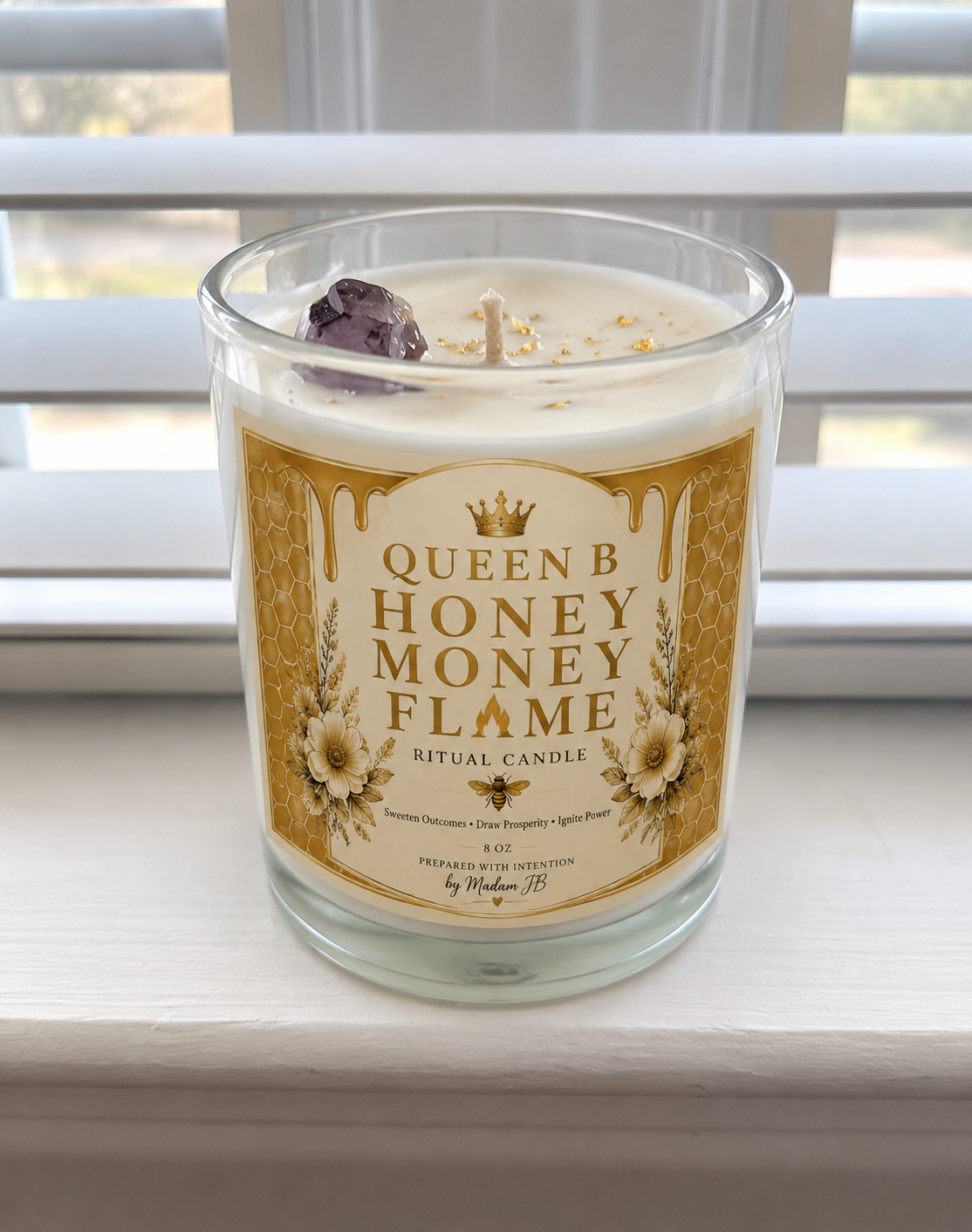QUEEN B HONEY MONEY FLAME Ritual Candle