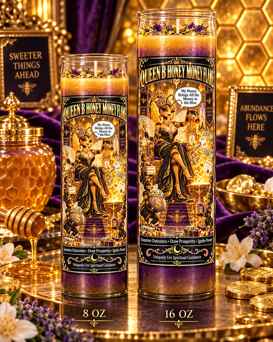 QUEEN B HONEY MONEY FLAME Ritual Candle